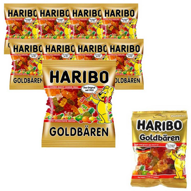 하리보 골드 베렌 곰 젤리 10g 츄잉젤리, 10개