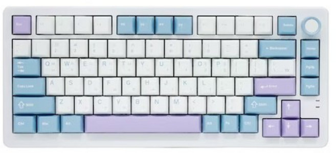 큐센 풀윤활 가스켓 유무선 기계식 키보드, COLOR BLUEPURPLE, QSENN Q75 PBT, 저소음 바다소금축