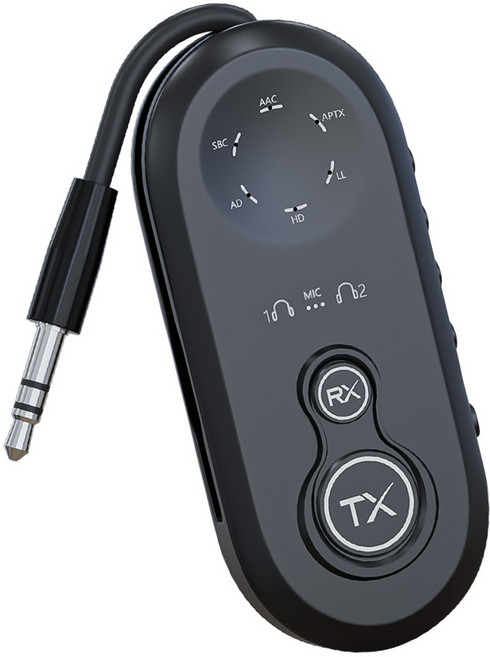 컴스 고음질 블루투스 v5.4 AUX 스테레오 무선 리시버 오디오 송수신기, [블랙], 1개, 오디오 송수신기-{JA434}