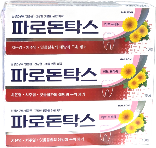 파로돈탁스 허브 프레쉬 치약, 100g, 3개