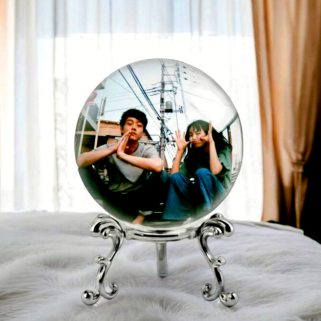 메모리움 크리스탈 비디오볼 메모리볼 커플템 1주년 기념일 출산 선물 크리스마스, 블랙