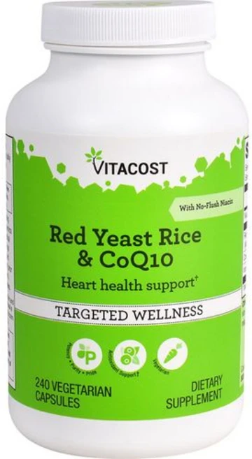 비타코스트 홍국 & 코큐텐 with 노-플러시 나이아신 -- Vitacost Red Yeast Rice & CoQ10 with No-Flush Niacin -- 240 Vegeta, 1개 - 쿠팡