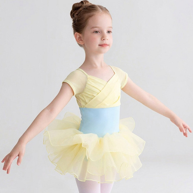 달콩슈 여아용 셔링 랩 상의 쉬폰 하의 발레복 세트 DBC05