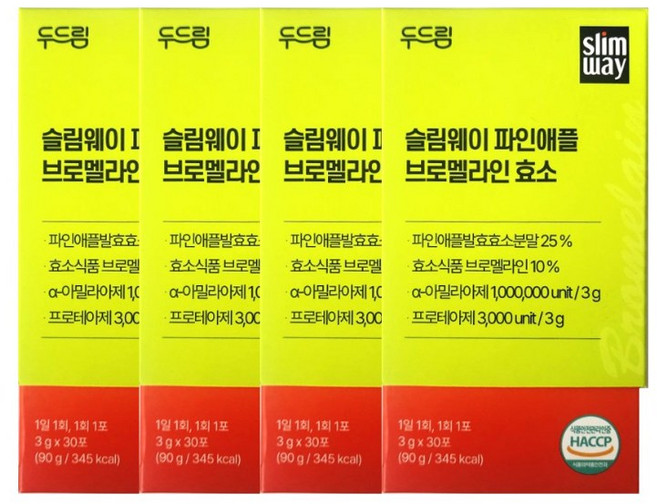 슬림웨이 두드림 파인애플 브로멜라인 효소, 4개, 30회분