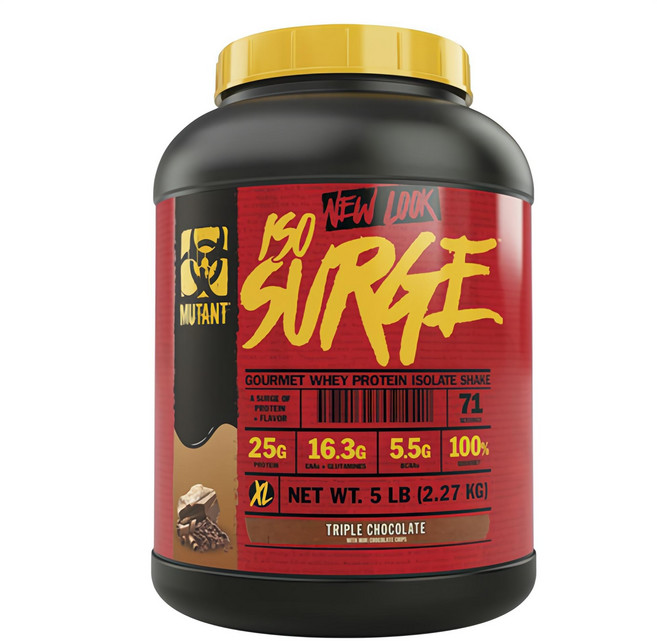 뮤턴트 서지 고메 웨이 프로틴 아이솔레이트 셰이크 트리플 초콜릿, 1개, 2.27kg
