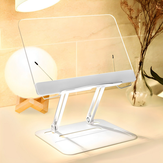 노르잇 투명독서대 높이조절 PR01A, 실버 + 투명