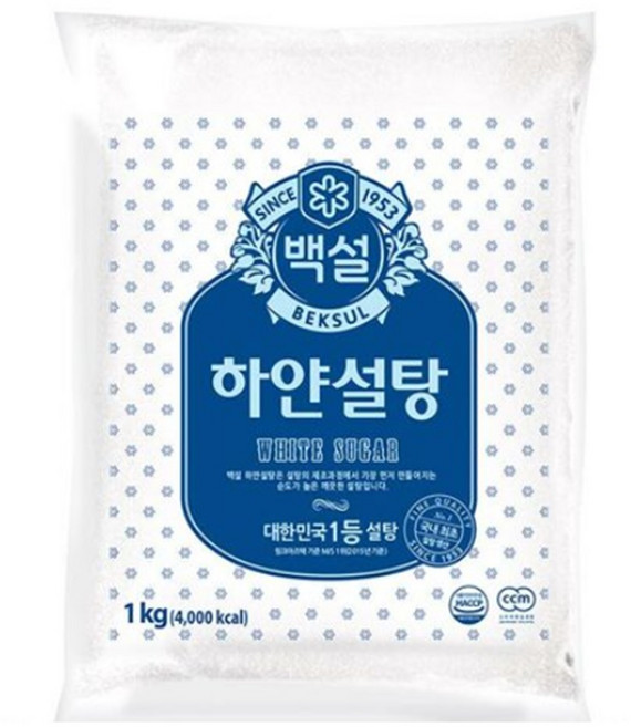 백설 하얀설탕, 1kg, 4개
