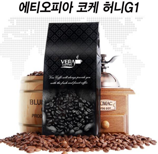베라커피 원두 에티오피아 코케 허니 G1 1kg, 1개, 홀빈(분쇄안함)