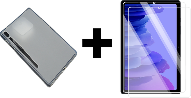 1+2 갤럭시탭S6 lite 10.4 TPU 슬림젤리케이스+강화유리2매 P610 P615N P613N P619N