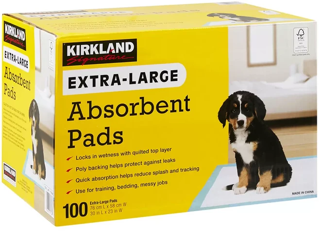 KIRKLAND SIGNATURE 寵物尿墊 特大尺寸 吸水墊 每張 長 76公分 X 58公分, 100個裝, 4箱