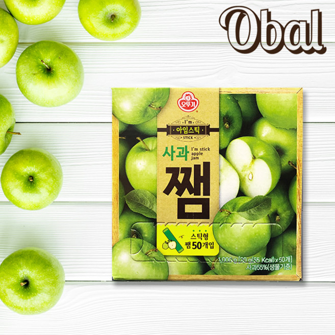 오뚜기 아임스틱 사과 쨈, 50개, 20g