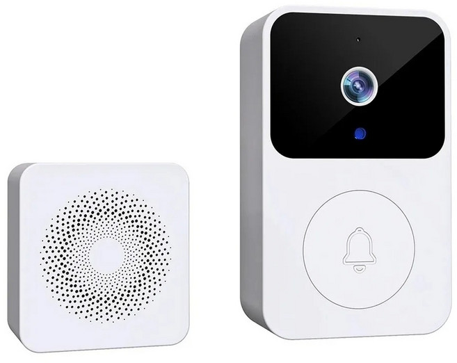 2.4GHz WiFi 무선 비디오 초인종 IR 야간 투시경 카메라 양방향 인터콤 스마트 도어 벨 홈 보안 시스템, 01 White