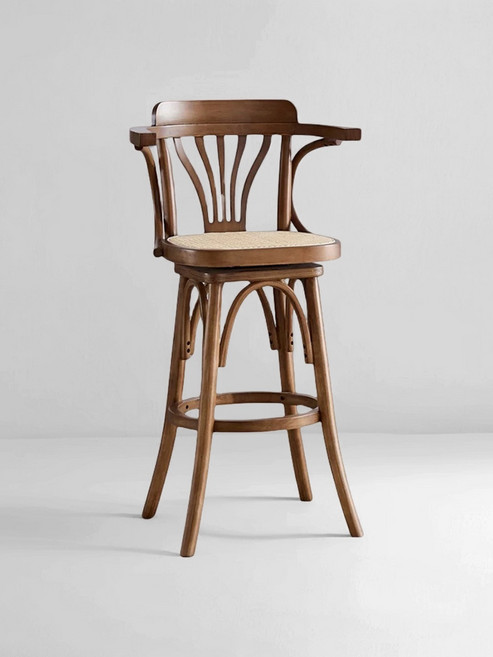 원목 바의자 아일랜드 식탁 높이 에코상사 식탁의자 바스툴 원형, 60cm 커피색 다리 회전 360도