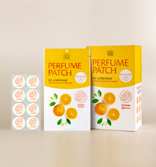 [제이퀸] 언더웨어 향수 패치 파우치 1개(8패치) 이너퍼퓸 Y존 케어, 오렌지, 1개