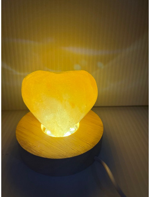 喜馬拉雅山鹽燈 小夜燈 氣氛燈, 搭配led小愛心（暖光）