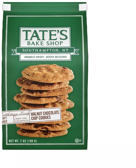 [미국직배송]테이츠 베이크 월넛 초콜렛칩 쿠키 198g/Tate's Bake Shop Walnut Chocolate Chip Cookies, 198g, 1개