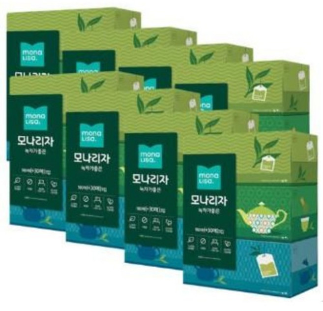모나리자 녹차가 좋은 미용티슈 천연펄프 180매+30매 3입 8팩 1박스, 24개, 210개입