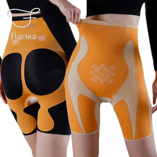 바디쉐이퍼 엉뽕보정속옷 Flarixa 5D 라텍스 힙 리프트 플랫 밸리 팬티 산후 엉덩이 안전 반바지 슬리밍 복부 허리 트레이너 바디 셰이퍼