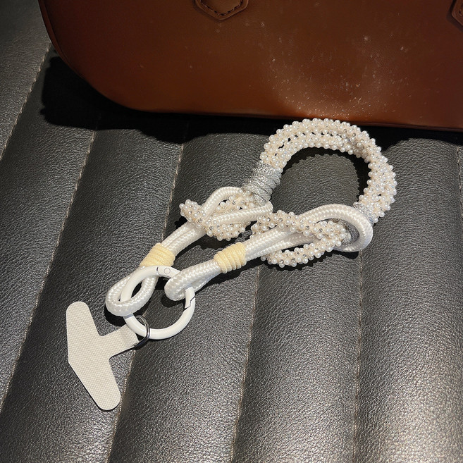 BULA불라 핸드폰 진주 스트랩 로프 손목 스트랩, 1개, 화이트