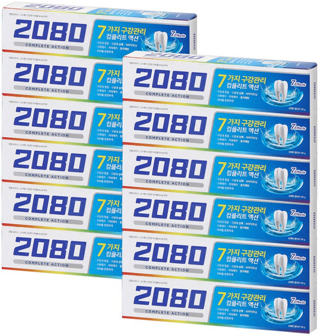 2080 컴플리트액션 쿨민트향 치약, 120g, 12개