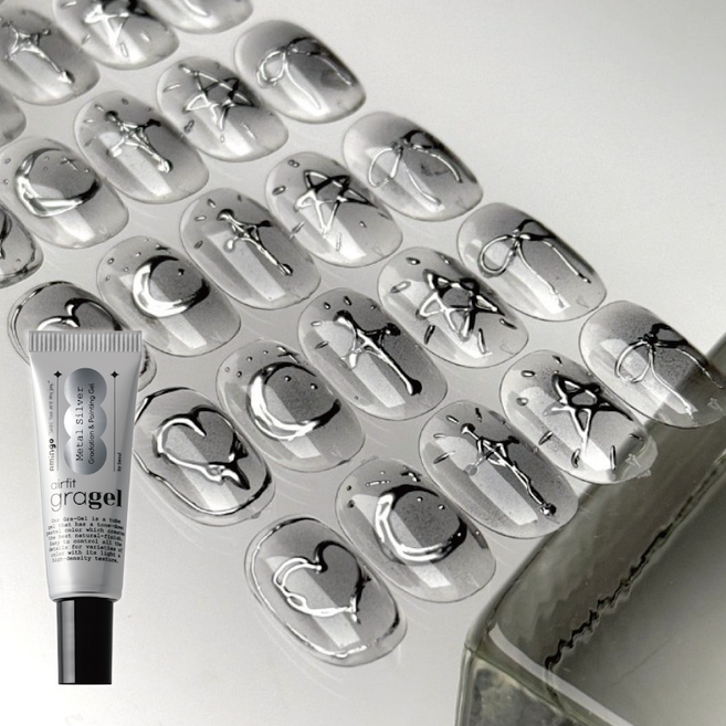 아밍고 에어핏 메탈실버 그라젤 실버네일, 1개, 10g, 아밍고 에어핏 그라젤 메탈실버