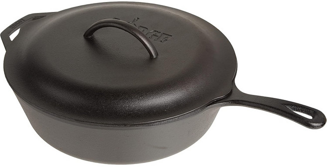 LODGE 鑄鐵深鍋組 5QT, 1個, 12吋, 黑色