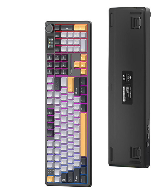 AULA F108 프로 3모드 유무선 기계식 키보드, 스타리나이트블랙, 청우축, 제조사축