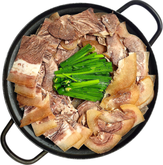 [2차커팅O] 한우 소머리수육 소머리고기 슬라이스 익혀나온 삶은소머리고기 3mm (육수미포함), 1kg, 2개