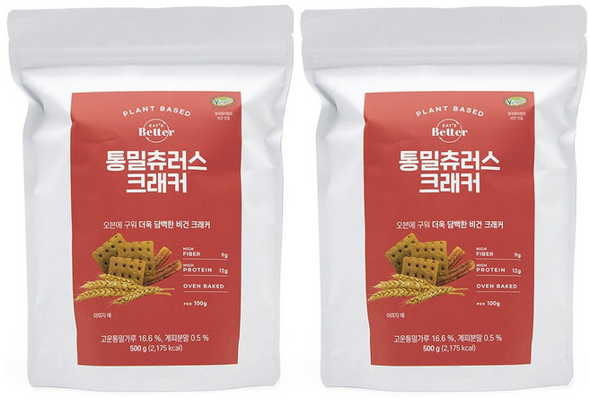 잇츠베러 크래커 통밀츄러스 500g 대용량, 2개