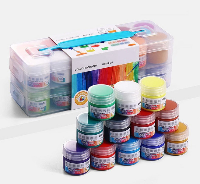 대용량 아크릴물감 휴대용 학생 전문가 미술용품 세트, 12색, 18ml