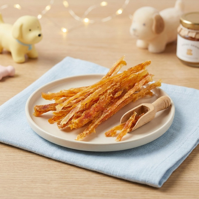 우리아이 수제간식 강아지 peer 터키츄 칠면조 힘줄, 1개, 75g, 스트립