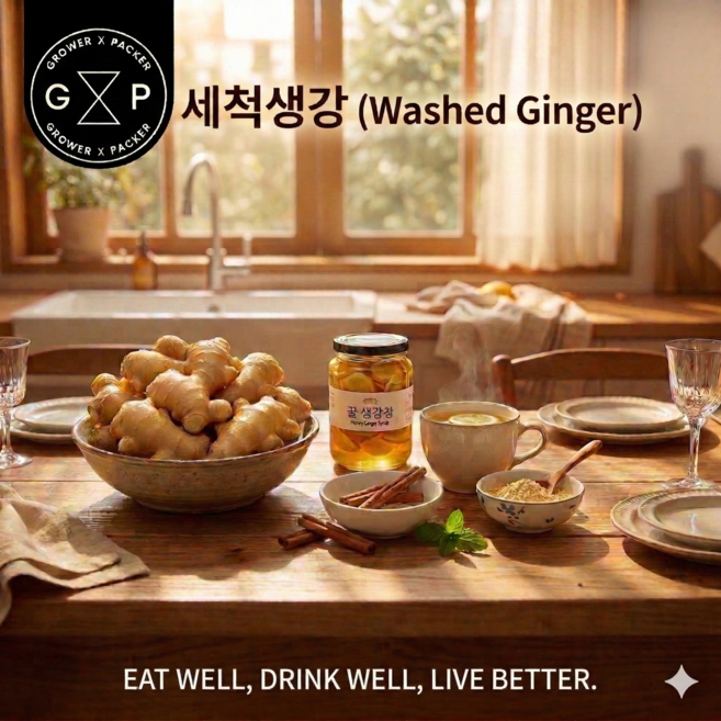GXP 국내산 세척생강 특품 1kg 2kg 4kg, 1박스