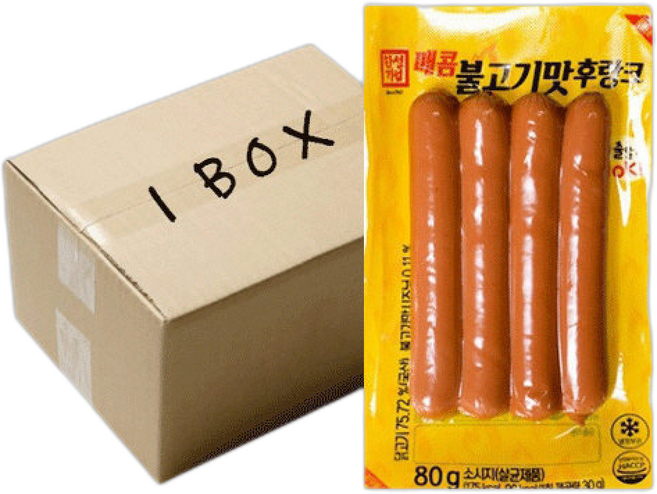 한성 매콤 불고기맛 후랑크 20 (한박스) / 핫바 소세지, 1개, 80g