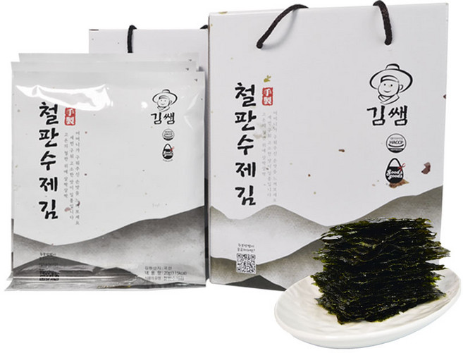 국산 고소한 김쌤 철판 수제 시골 김 조미김 160g(1박스), 1개