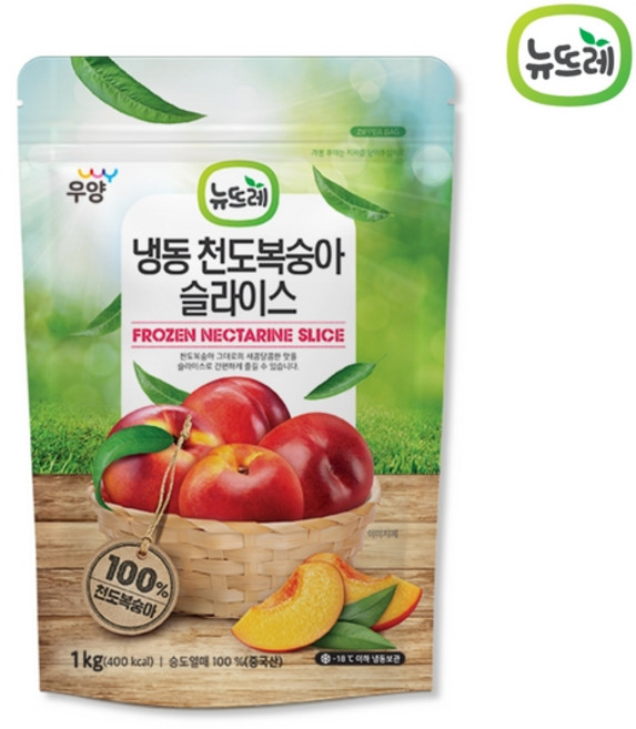 뉴뜨레 냉동 천도복숭아 슬라이스 1kg x 3개