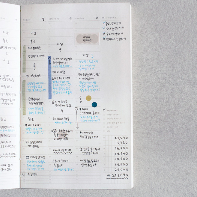 아트박스/문구앤토이스 [비온뒤] [만년형] 시퀀스 투 시퀀스 플래너 (6개월), 1개, 크림 옐로우
