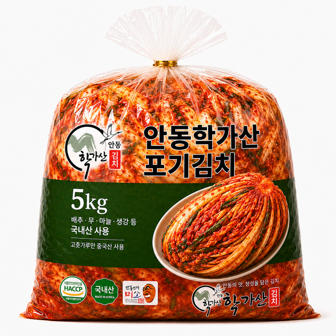 [도경식품] 안동학가산 고랭지 포기김치(일반) 5kg, 1개