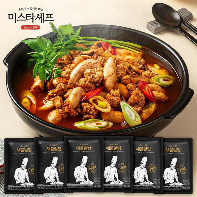 미스타셰프 해물알탕 550g 6팩, 6개