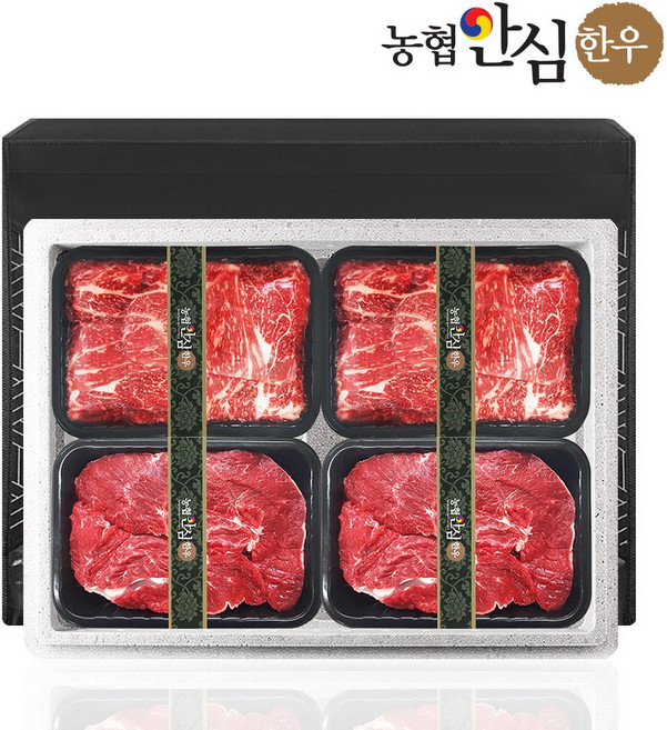 [농협안심한우] 1+등급 한우 정육 선물세트 1호 2.4kg (불고기/사태), 1개