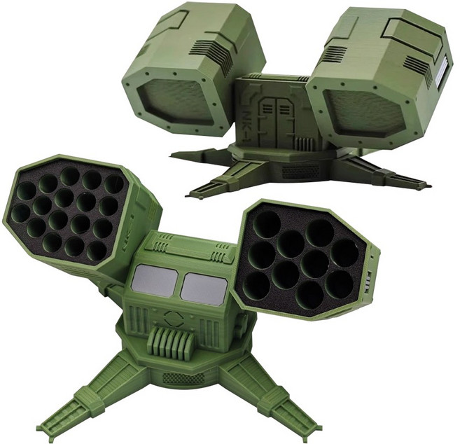 미사일터렛 배터리 건전지 정리함 보관함 보관통 보관케이스 3D프린트, 1개, 카키그린