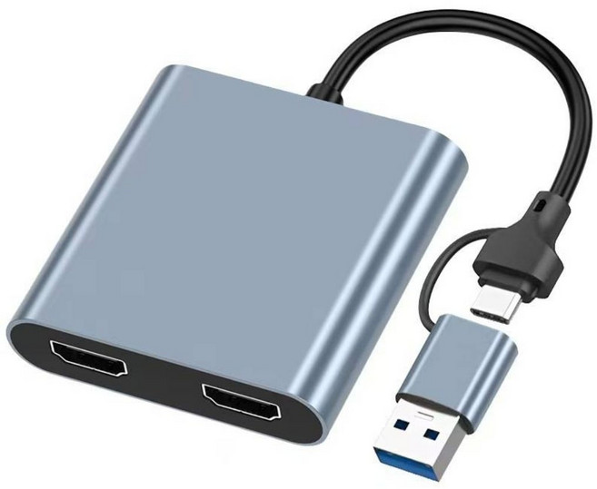 Type-C 轉雙HDMI 同顯異顯 高畫質影像, 1個, dual HDMI+charge(三顯)