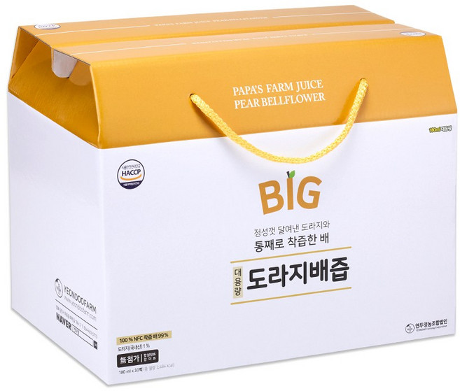[연두팜] BIG 아빠의주스 도라지배즙, 180ml, 30개