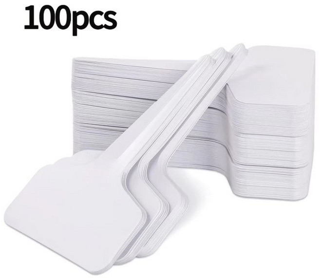 플럭시 T자 식물 이름표 무지 대 10cm x 6cm 100p