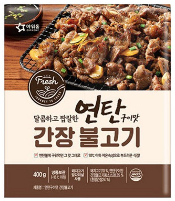 아워홈 연탄구이맛 간장불고기 400g X 2개(냉동) cha+38931Ds, 1개, 1g