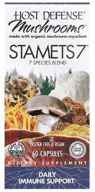 호스트 디펜스 유기농 머쉬룸 Stamets 7 데일리 이뮨 써포트 캡슐 60정 1개