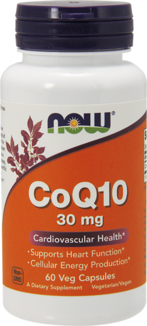 NOW Foods CoQ10素食膠囊 30mg, 60顆, 1罐