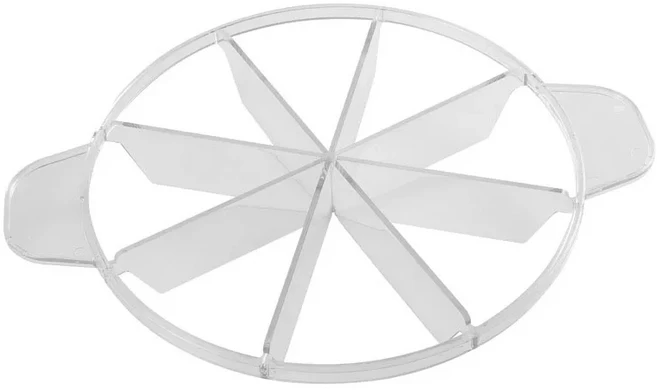 창의적인 케이크 커터 슬라이서 플라스틱 파이 균일한 분량 표시기 원형 빵 분할기 페이스트리 치즈 피자, 02 8-Clear