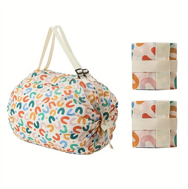 휴대용 접이식 3초 장바구니, 볼드워드, 2개