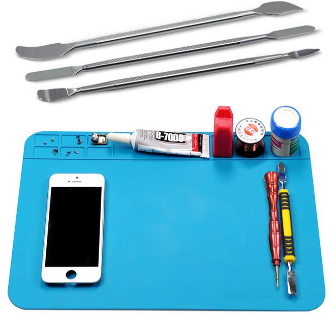 디지털제품 수리 3종 키트 액정 케이스 핸드폰 분해 공구 세트 수리매트, 수리용 절연매트, 1개