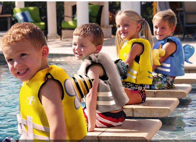 BOMSAN 어린이용 조끼형 부력보조복 구명조끼, 천사날개 블루, 1개